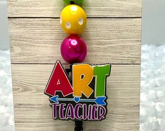Colorful Art Teacher Lanyard