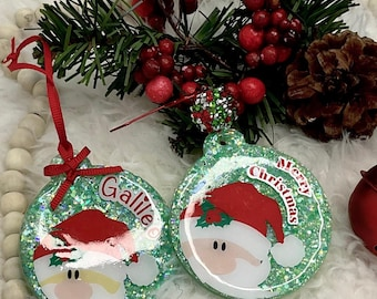 Cute Personalized Santa Claus Christmas Ornament