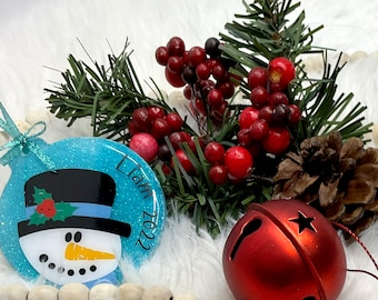Cute Personalized Snowman Christmas Ornament