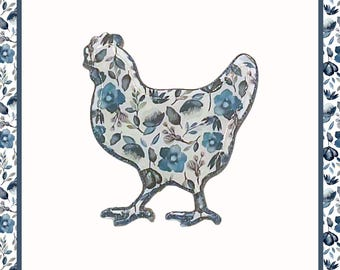 Floral Chicken Magnet