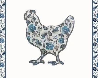 Floral Chicken Magnet