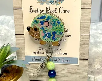 Cute Hedgehog Retractable Badge Reel