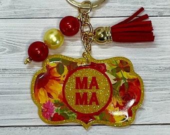 Mama Sunflower Key Chain