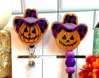 Cowboy Pumpkin Badge Reel