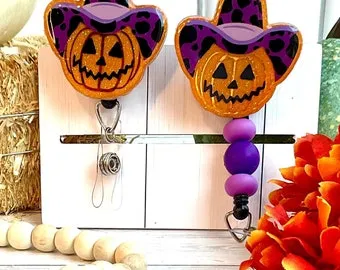 Cowboy Pumpkin Badge Reel