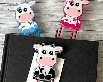 Pink Cow Planner Clip