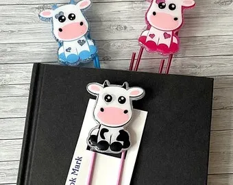 Pink Cow Planner Clip