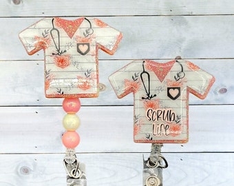 Personalized Scrub Life Badge Reel for CNA