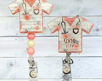 Personalized Scrub Life Badge Reel for CNA