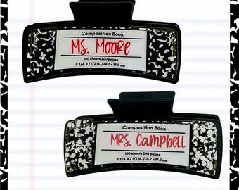 Personalized Teacher Hair Clip