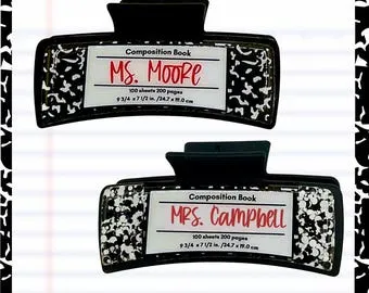 Personalized Teacher Hair Clip