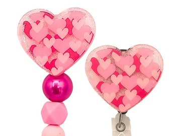 Pink Heart Badge Reel