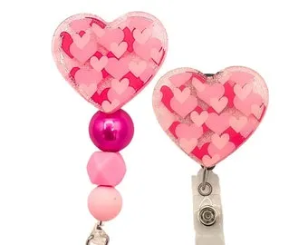 Pink Heart Badge Reel