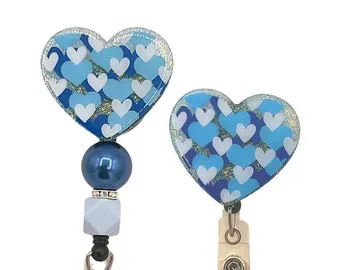 Blue Heart Badge Reel for Nurse