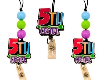 Fifth Grade Teacher Lanyard with ID Holder