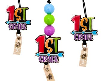 First Grade Teacher Lanyard with ID Holder