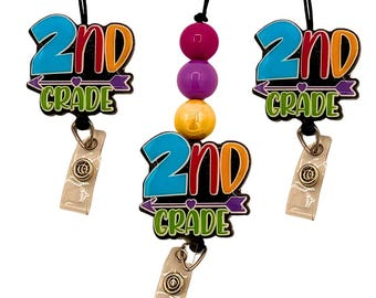 Second Grade Teacher Lanyard with ID Holder