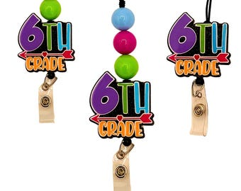 Sixth Grade Teacher Lanyard with ID Holder