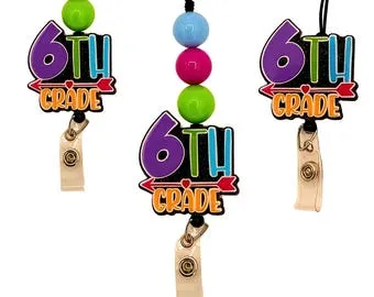 Sixth Grade Teacher Lanyard with ID Holder