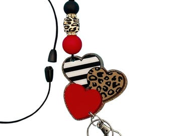 Beaded Heart Lanyard with Breakaway Clasp for Teacher