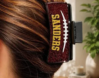 Personalize Football Hair Claw for Girl