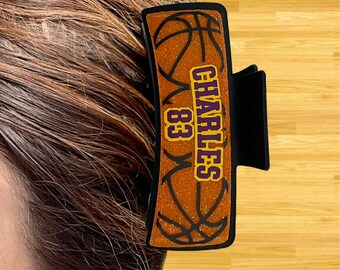 Personalized Basketball Hair Claw for Girls