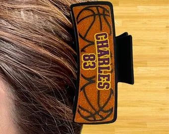 Personalized Basketball Hair Claw for Girls