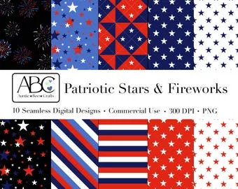 4th of July Patriotic Digital Paper