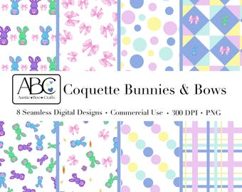 Coquette Bunny Easter Digital Paper