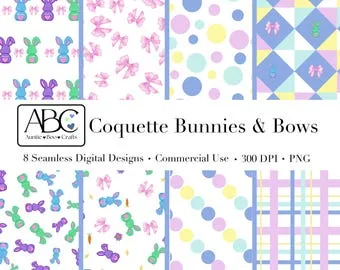 Coquette Bunny Easter Digital Paper