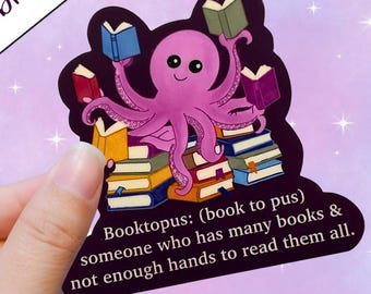 Cute Octopus Reading Book