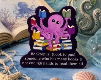Cute Octopus Reading Book