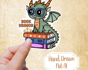 Book Dragon Sticker for Laptop