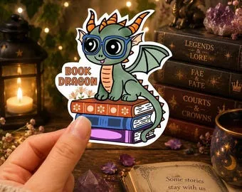 Book Dragon Sticker for Laptop